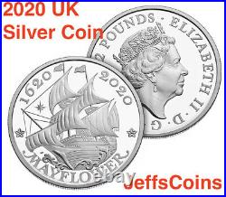 2020 P 400th Anniversary of Mayflower Voyage 2 Silver Set Proof Coin +Medal 20XB