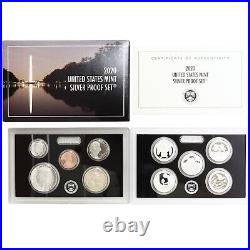 2020 S Proof Set Original Box & COA 10 Coins 99.9% Silver NO W NICKEL