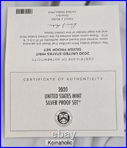 2020 S SILVER Proof Set + RARE W Reverse Proof Nickel, Pulled From Storage