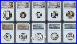 2020 S Silver Proof 10-Coin Set Early Releases (10pc) NGC PF70 U. C. Portrait SET