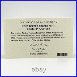 2020-S Silver Proof Set 11-Coin + 2020-W Reverse Proof Nickel Bonus OGP Box COA