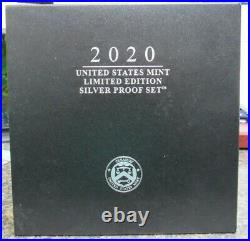 2020 S U. S. Mint Limited Edition Silver Proof Set WithBox & COA