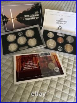 2020-S U. S. Silver Proof Set Complete 11-Coin Set, with Box and COA