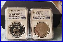 2020 SA Krugerrand/big5 RHINO Silver Proof 2 Coin Set PF70 FIRST RELEASES