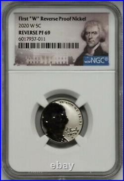2020 SILVER PROOF SET with FIRST W REVERSE PF NICKEL, NGC REV PF69, PORTRAIT LABEL