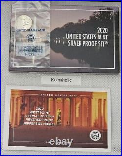 2020 Silver Proof Set 11 Coins Total with Reverse Proof W Nickel in Mint Package