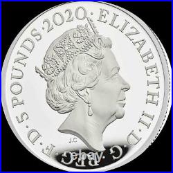 2020 Three Graces William Wyon Two Ounce Silver Proof Five pounds Coin New