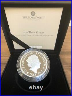 2020 UK Royal Mint The Three Graces Two-Ounce (2oz) Silver Proof £5 Coin