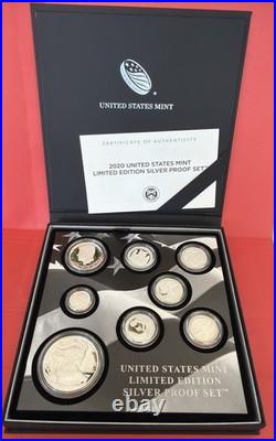 2020 United States Mint Limited Edition Silver Proof Set with COA & Original Box