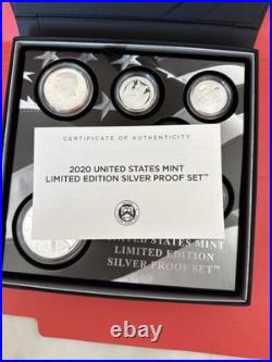 2020 United States Mint Limited Edition Silver Proof Set with COA & Original Box