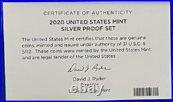 2020 United States Mint Silver Proof Set SFM with COA & BONUS West Point Nickel