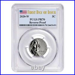 2020-W Reverse Proof Jefferson Nickel PCGS PF 70 FDOI 2020-S US Mint Silver Set