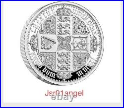 2021 Gothic Crown Quatered Arms 2oz Silver Proof Coin To Preorder COA Royal Mint
