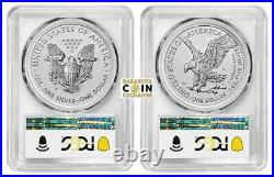 2021 PCGS PR-70 American Eagle One Ounce Silver Reverse Proof Two-Coin Set FDOI