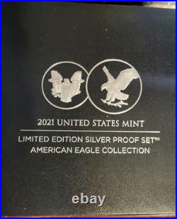 2021 S Limited Edition Silver Proof Set With2 American Eagles, COA and OGP