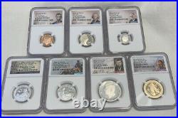2021 S SILVER PROOF SET 7 Coins FIRST DAY ISSUE NGC PF70 ULTRA CAMEO