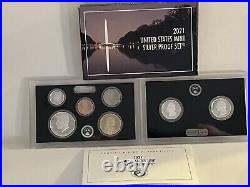2021 S Silver Proof Set From The United States Mint. Seven Proof Coins. Ogp +coa