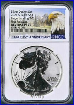 2021 S, Type 2, Reverse Proof Silver Eagle From Designer Set, Ngc Rev Pf 70 Fr