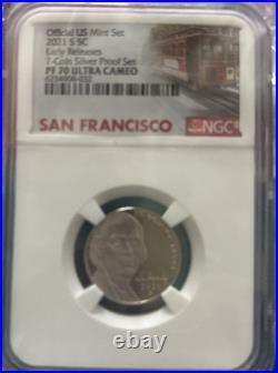 2021 S US Mint Silver 7-Coin Proof Set, NGC PF70 PR70 Complete Perfect, Gaudioso