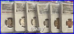 2021 S US Mint Silver 7-Coin Proof Set, NGC PF70 PR70 Complete Perfect, Gaudioso
