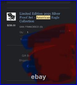 2021 U. S. Mint Limited Edition Silver Proof Set American Eagle Collection