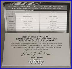 2021 US MINT Limited Edition Silver Proof Set American Eagle Collection Coins