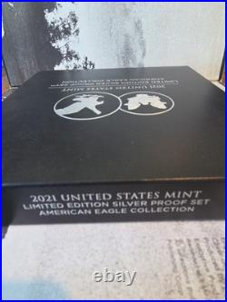 2021 US Mint Limited Edition Silver Proof Set OGP COA 2 Proof Eagles Tuskegee NP