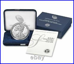 2021 W American Eagle One Ounce SILVER PROOF Coin West Point 1 Oz Box & COA 21EA