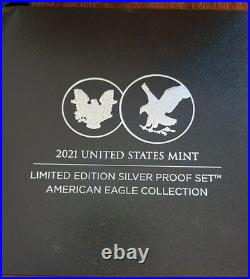 2021 W & S Proof Silver Eagle Limited Edition Proof Set 21rcn In Ogp