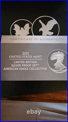 2021 W & S Proof Silver Eagle Limited Edition Proof Set 21rcn In Ogp
