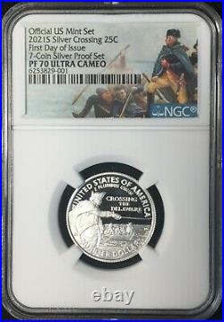 2021-s Ngc Pf70 Ucameo 7 Coin. 999 Silver Proof Set First Day Issue Ships Now