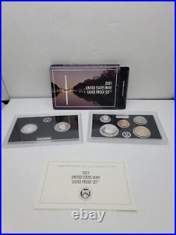 2021-s Silver United States Mint Proof Set 7 Coin? Original Box & Coa