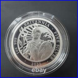 2022 Britannia Uk Two Coin Silver Proof Set Proof & Reverse Proof Royal Mint