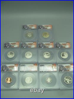 2022-S 10-Coin Silver Proof Set ANACS PR70 DCAM First Strike