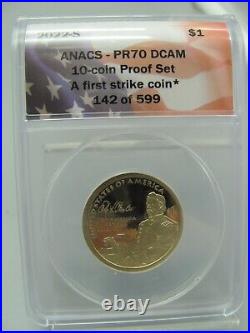 2022-S 10-Coin Silver Proof Set ANACS PR70 DCAM First Strike