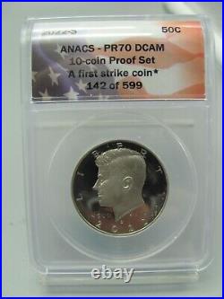 2022-S 10-Coin Silver Proof Set ANACS PR70 DCAM First Strike