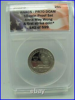 2022-S 10-Coin Silver Proof Set ANACS PR70 DCAM First Strike