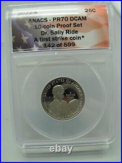 2022-S 10-Coin Silver Proof Set ANACS PR70 DCAM First Strike