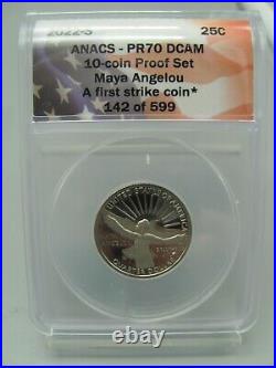 2022-S 10-Coin Silver Proof Set ANACS PR70 DCAM First Strike