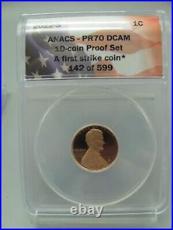 2022-S 10-Coin Silver Proof Set ANACS PR70 DCAM First Strike