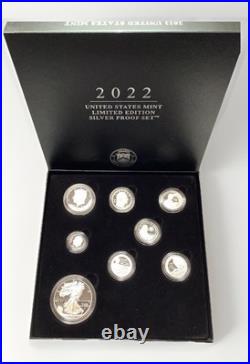 2022 S Limited Edition. 999 Silver Proof 8 Coin Set OGP Mint