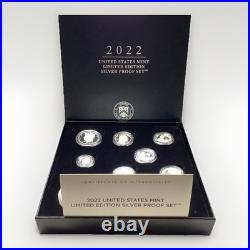 2022 S Limited Edition. 999 Silver Proof 8 Coin Set OGP Mint