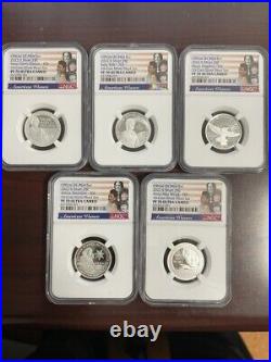 2022 S Silver 25C American Women Set From 10 Coin Proof Set FDI NGC PF70 U. C
