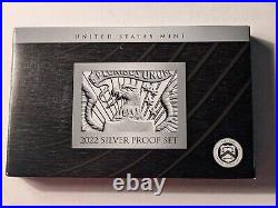 2022-S U. S. MINT SILVER PROOF SET complete with 10 Coins OGP & COA