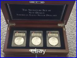 2022 The Signature Set Of New Design American Eagle Silver Dollars PCGS Gem