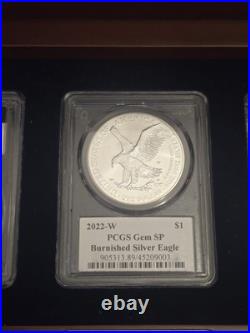 2022 The Signature Set Of New Design American Eagle Silver Dollars PCGS Gem