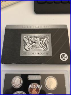 2022 United States Mint Silver Proof Coin Set With COA