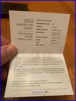 2022-W American Eagle 1 oz / one Ounce Silver PROOF COIN Sold Out WestPoint Mint