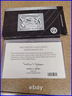 2023 S SILVER PROOF Set 23RH US Mint 10 Coins with BOX and COA