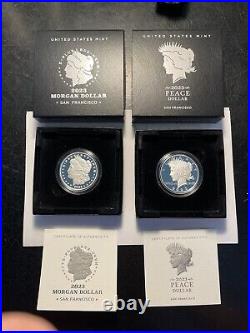 2023-S Two Coin Set PROOF Morgan and Peace Silver Dollars